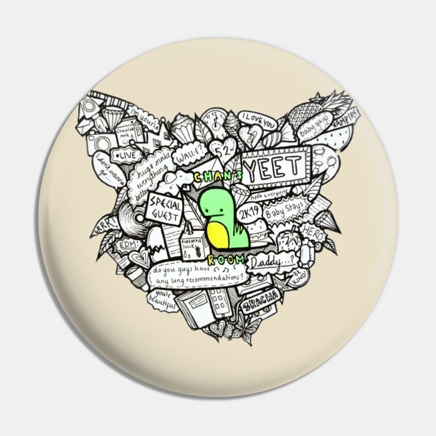 Copy of Chan's Room Doodle (White) Pin by thevampywolf