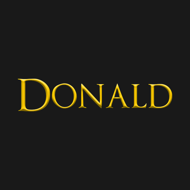 Donald Male Name Gold On Dark by funfun