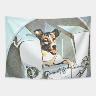 Laika Space Dog / Retro Soviet Style Design Tapestry