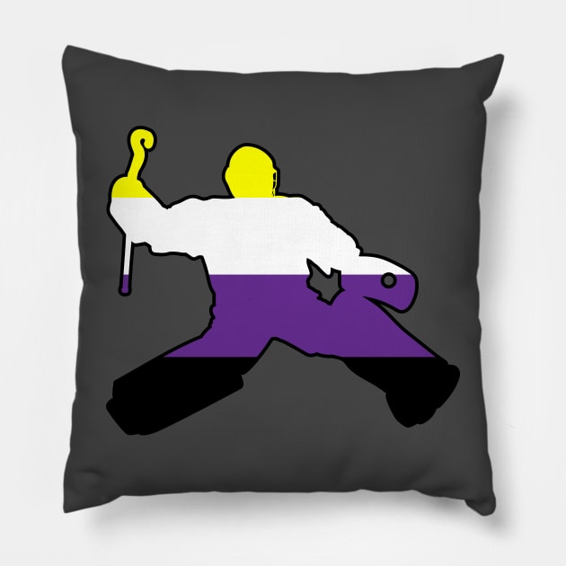 Field Hockey Goalie: Nonbinary Pride Pillow by ziafrazier