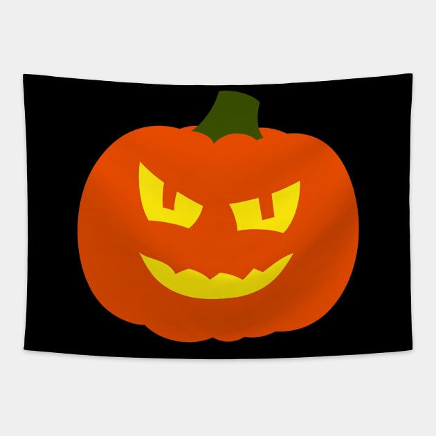 Halloween Funny Rough Scary Pumpkin Face Tapestry by koolteas