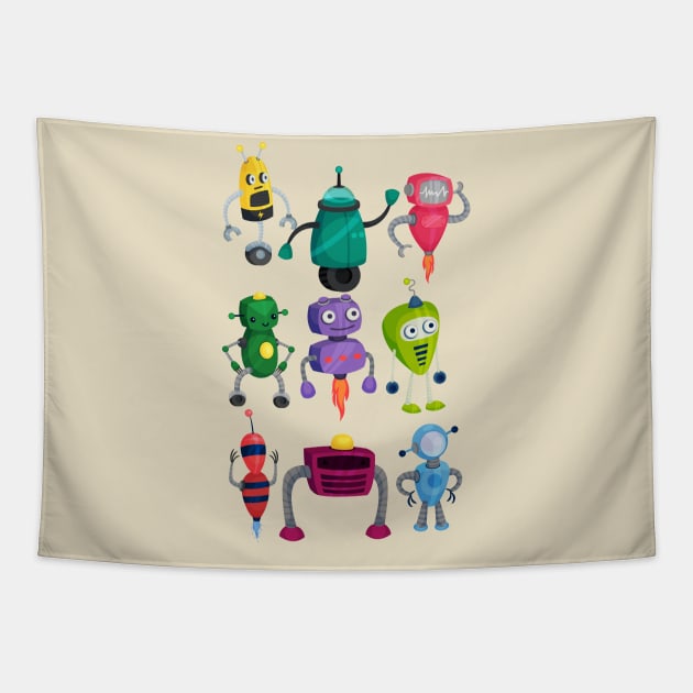 Robots Collection Tapestry by Mako Design 