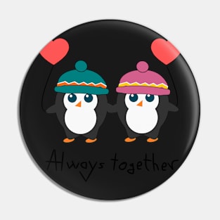 Cute penguins in love Pin