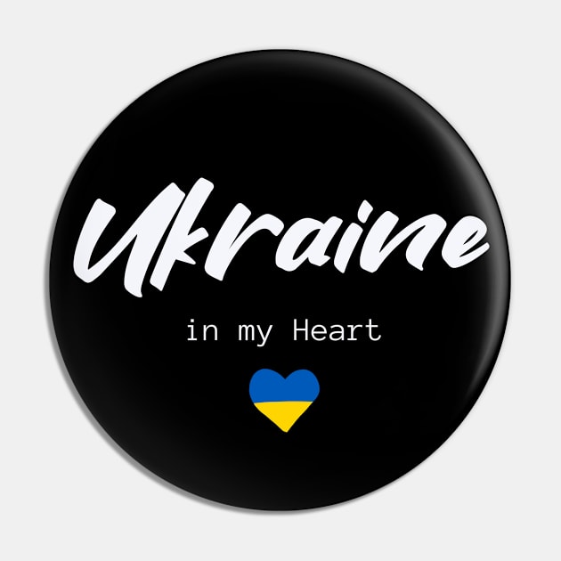 Ukraine in my Heart Pin by TigrArt