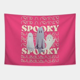 Spooky season cute ghosts watercolor painting Tapestry