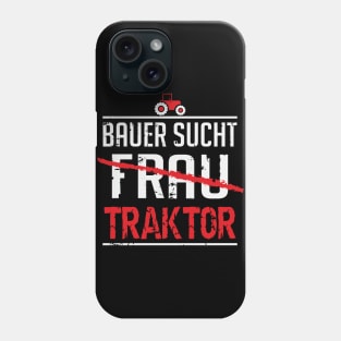 Bauer sucht traktor (black) Phone Case