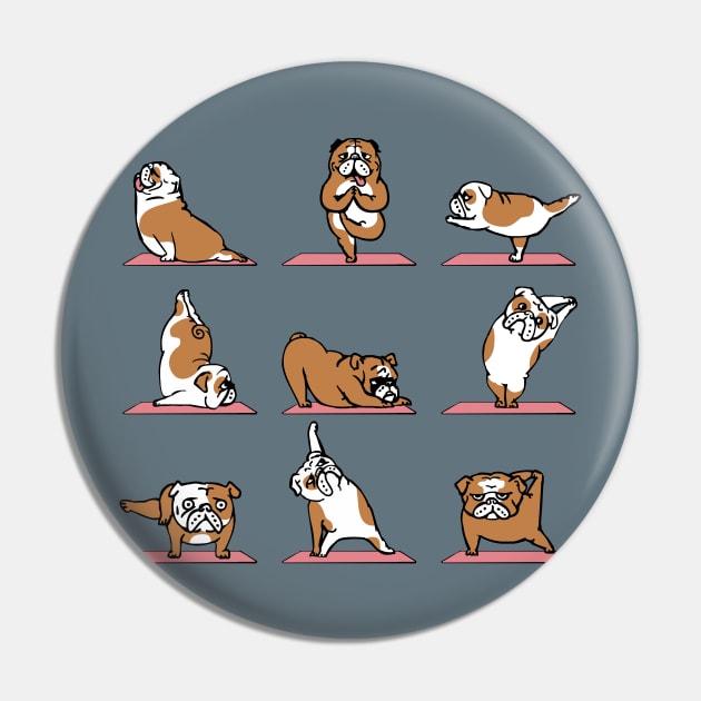 English Bulldog Yoga Pin by huebucket