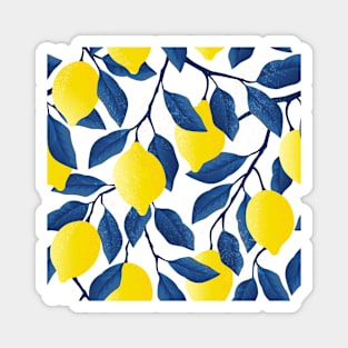 Yellow Lemon tree pattern Magnet