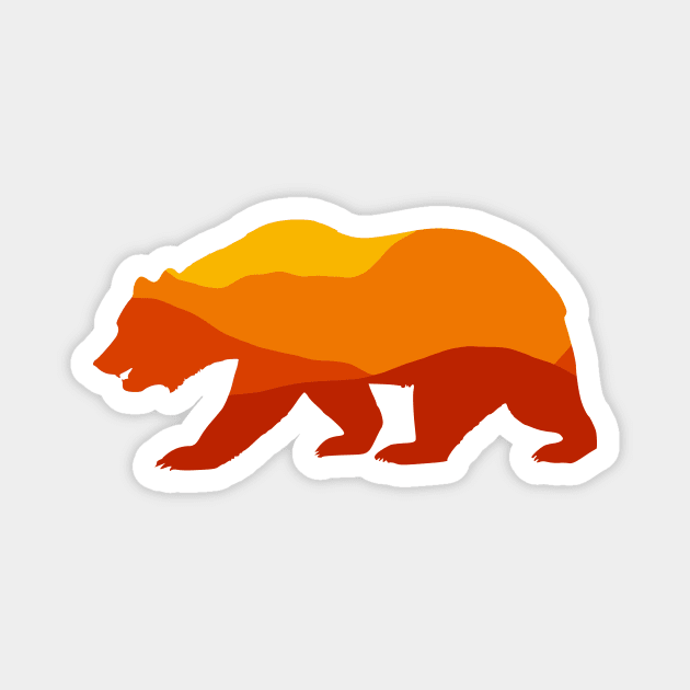 Mountain Bear Orange Magnet by artirio