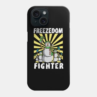 Vintage Snowman Freezedom Fighter Pun Resist Revolution Phone Case