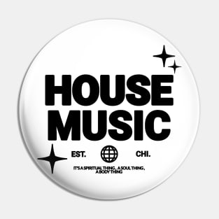 HOUSE MUSIC  - Font And Stars (Black) Pin