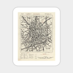 Vintage Map of Udine Italy (1943) Magnet