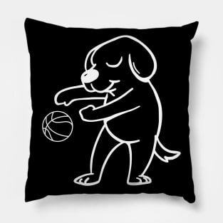 Dog playing basketball Pillow