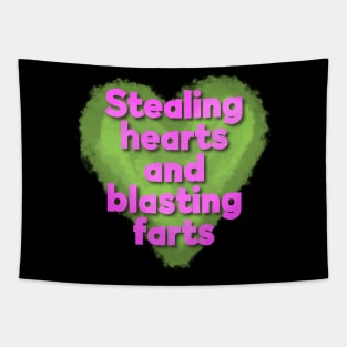 Stealing Hearts and Blasting Farts-Colorful Letters Tapestry