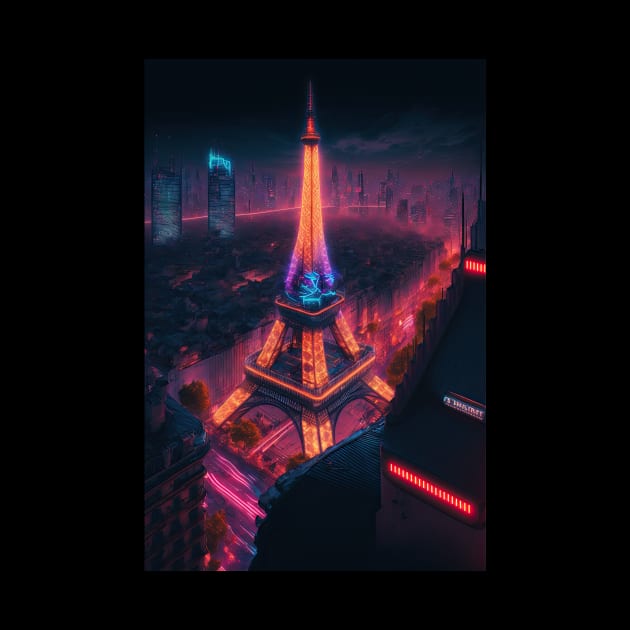 Eiffel Tower Cyberpunk by Art8085