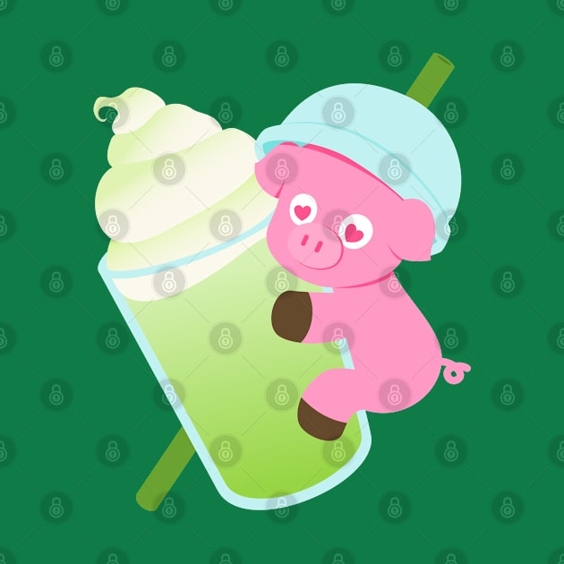 Matcha Frappuccino Pig by StrayKoi