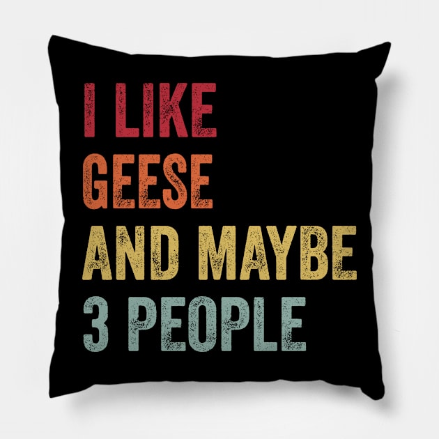 I Like Geese & Maybe 3 People Geese Lovers Gift Pillow by ChadPill