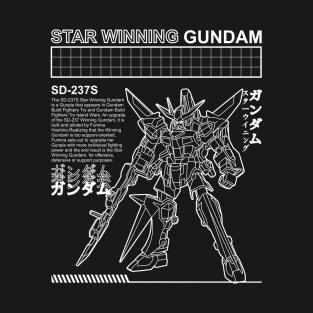 GUNDAM STAR WINNING 237S BLACK WHITE STREETWEAR SHIRT T-Shirt