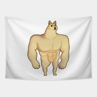 Muscle Doge Meme Tapestry