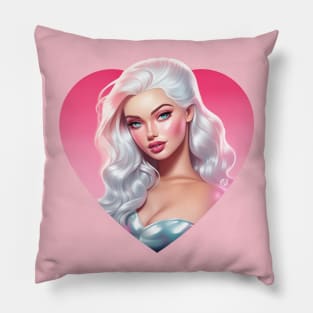 Barbie in Gradient Heart - Romantic - Valentines day Pillow