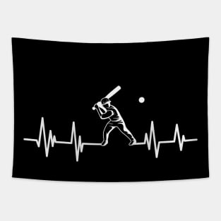 Cricket heartbeat baseball player,baseball Birthday Cricket lover Tapestry