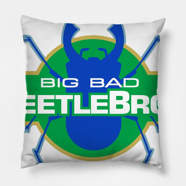 Minimalist Beetle Bros Logo Pillow by GodPunk