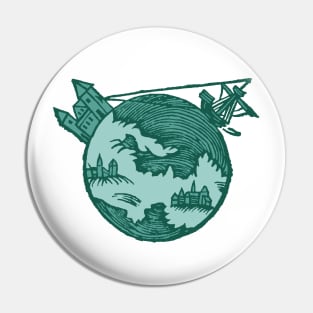 Earth - Medieval Graphic Pin