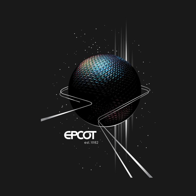 EPCOT Spaceship Earth Shirt Design - Front Design for Dark Shirts by Blake Dumesnil Designs