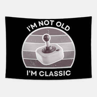 I'm not old, I'm Classic | Joystick | Retro Hardware | Vintage Sunset | '80s '90s Video Gaming Tapestry