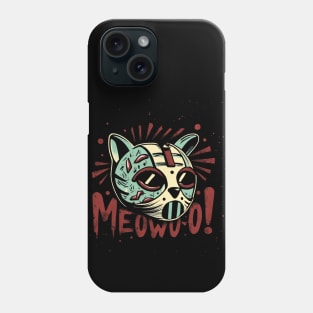 Cat Wearing Jason Facemask In 13th Friday Vintage Style Phone Case