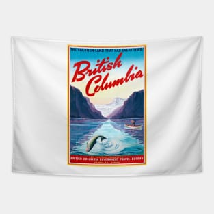 Vintage Travel Poster Canada British Columbia Tapestry