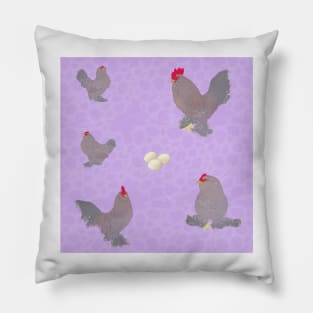 Porcelain Belgian D'Uccle Pattern Purple Pillow