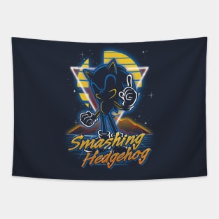 Retro Smashing Hedgehog Tapestry