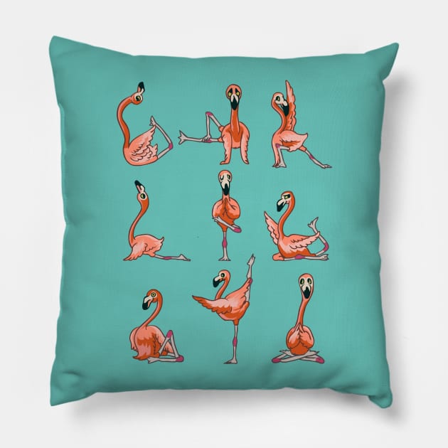 Flamingo Yoga Pillow by huebucket