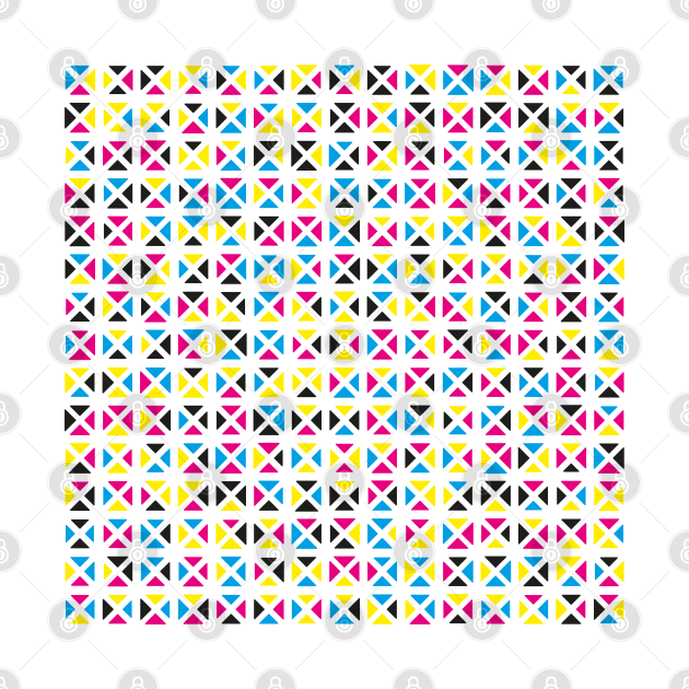 Rounded Triangle Pattern (CMYK) by John Uttley