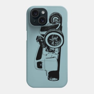 Ford Model A Hotrod Pickup - stylized monochrome Phone Case