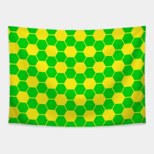 Football / Soccer Ball Texture - Yellow & Green Tapestry