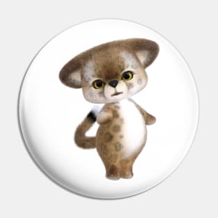 3D rendering of an adorable cheetah Pin