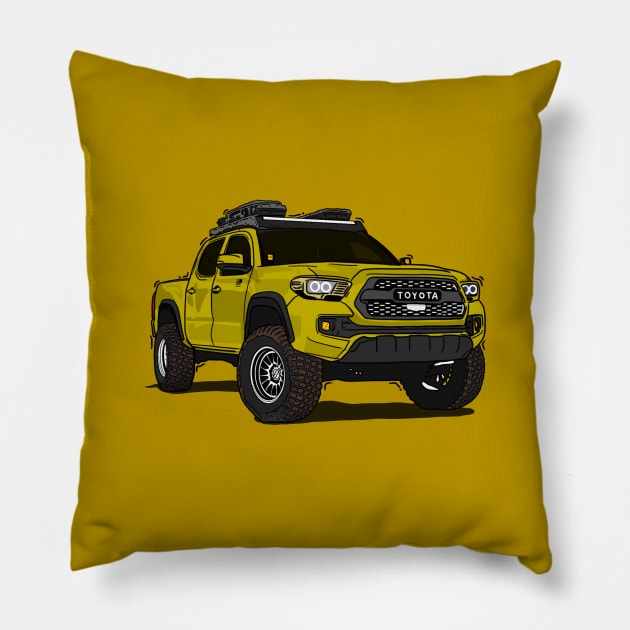 Toyota 4Runner Yellow Pillow by 4x4 Sketch