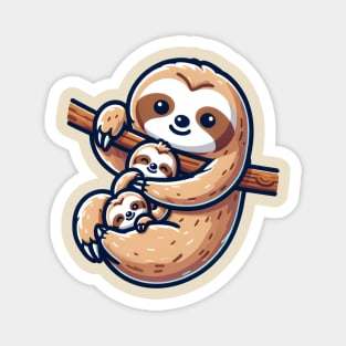 Sloth Mom Embrace Magnet