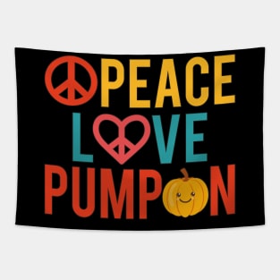 Peace Love Pumpkin Thanksgiving Tapestry