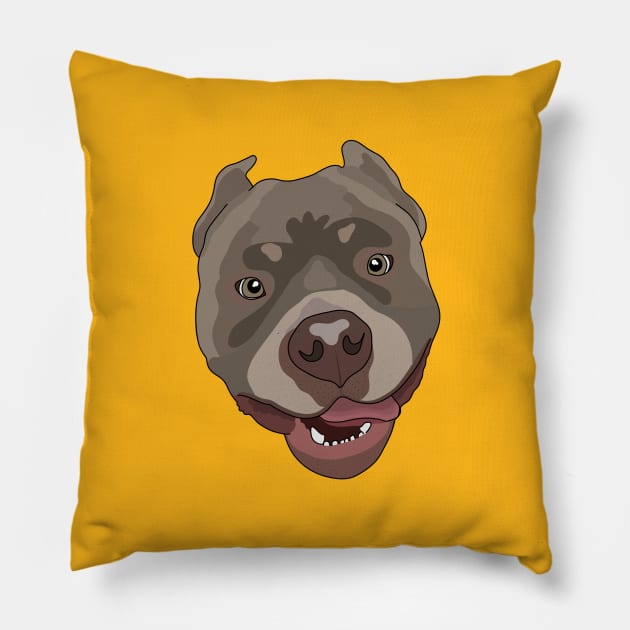 Pitbull Head Pillow by crankycranium