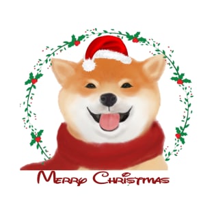 merry Christmas t-shirt. dog picture new year t-shirt T-Shirt