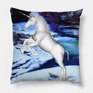 Unicorn in the Snow Pillow