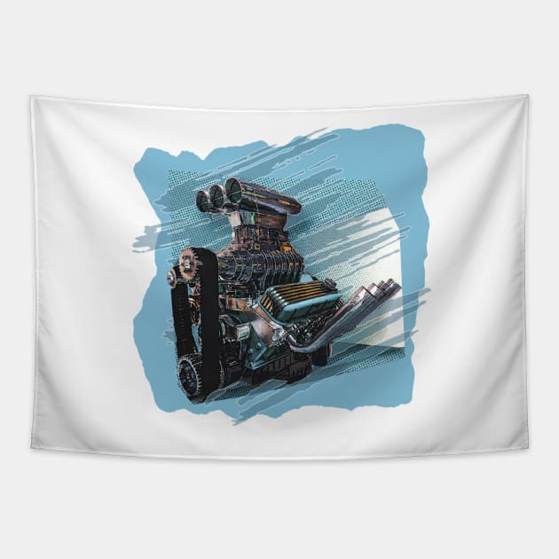 Hot Rod Big Block Engine Tapestry by Wilcox PhotoArt