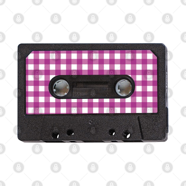 Audio Tape Vintage Gingham Pink by CocoFlower