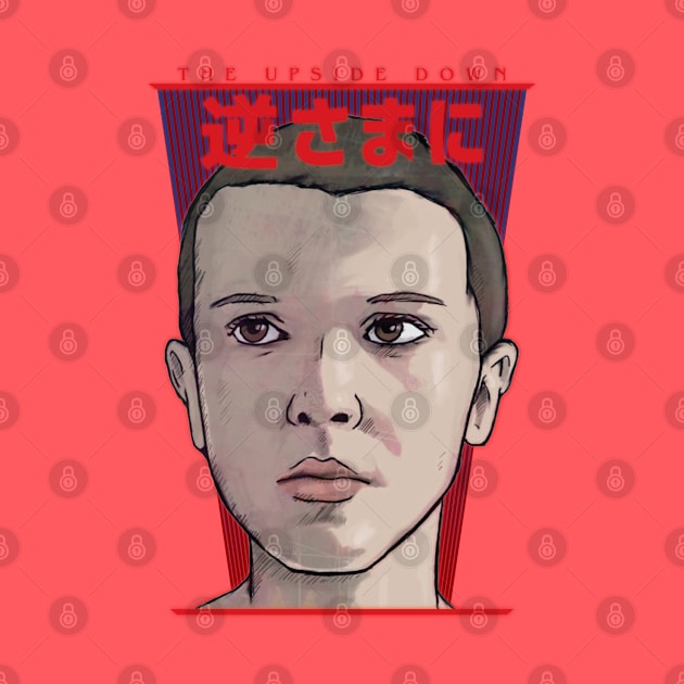 Stranger Things Eleven Japanese Upside Down - Inspired by Millie Bobby Brown and Netflix Show by RevLevel