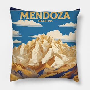 Mendoza Argentina Vintage Tourism Poster Pillow