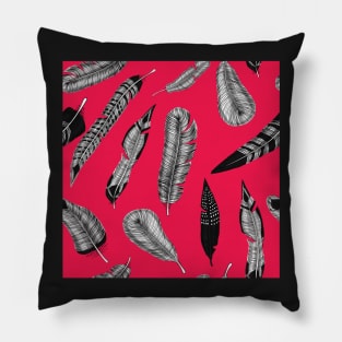 Hand drawn feathers pattern Pillow