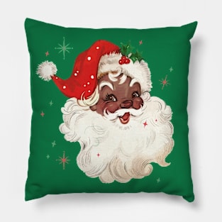 Retro Black Santa Claus Mid Century Modern Cute Santa Claus Pillow